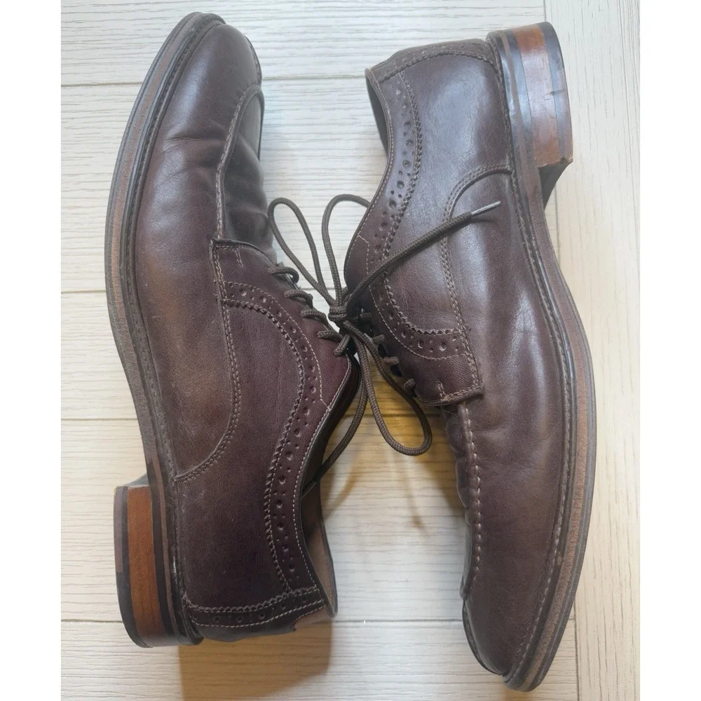 Johnston & Murphy Men's Brown Sheepskin Leather Lace Up Oxford Shoes. Sz‎ 12D